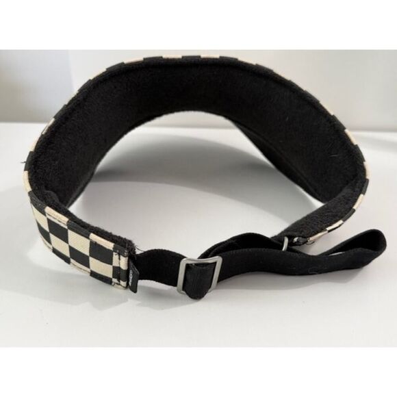 Vans Off the Wall Black White Checkered Adjustable Sun Visor Hat - Picture 4 of 4